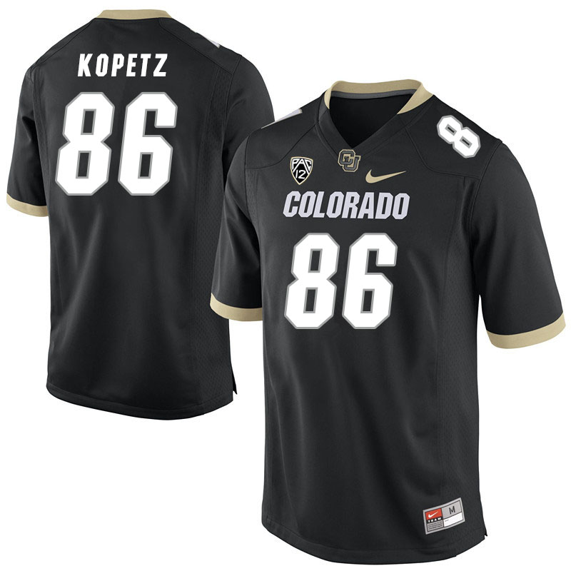 Men #86 Brady Kopetz Colorado Buffaloes College Football Jerseys Stitched Sale-Black